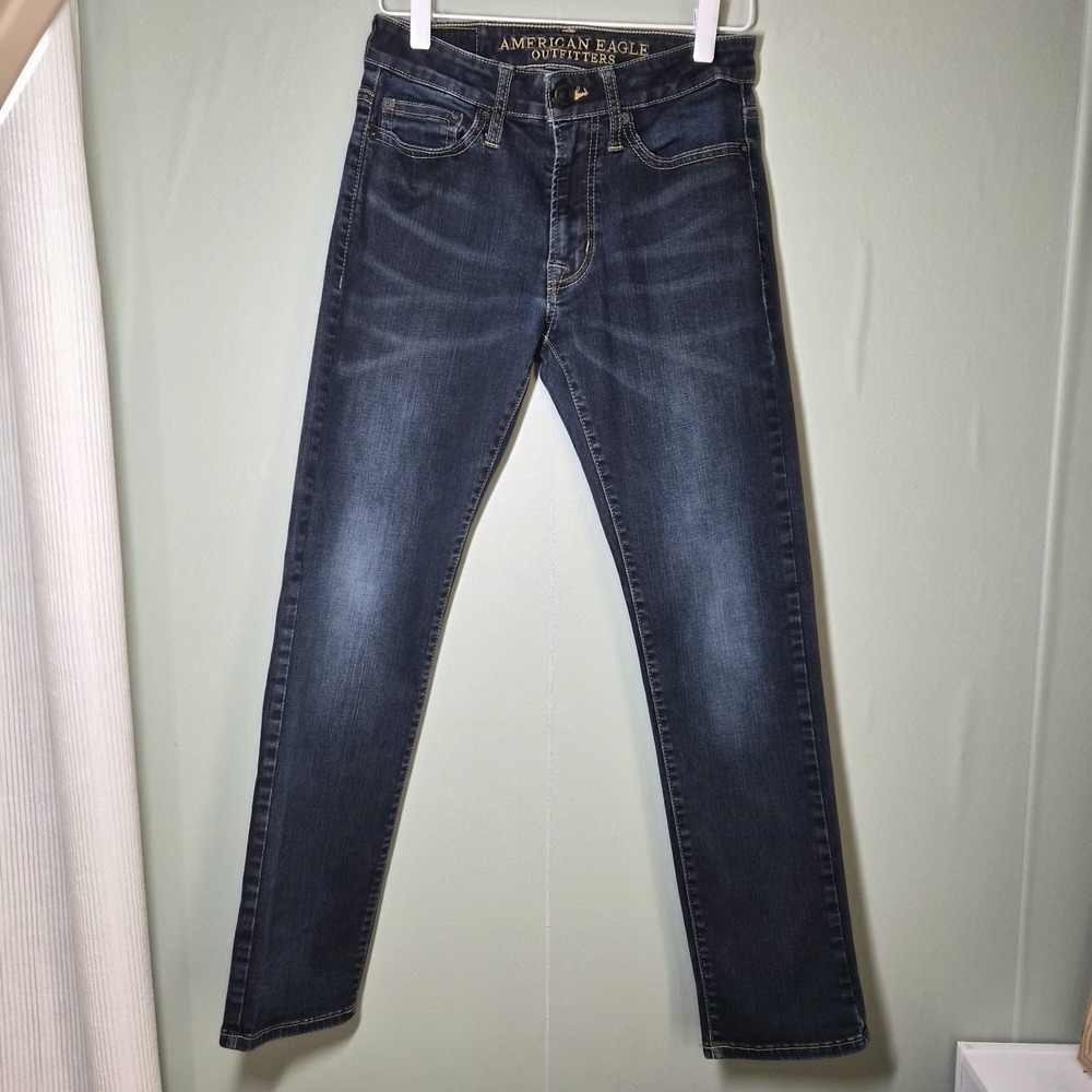 American Eagls Extreme Flex Mens/youth Slim Straight Jeans Size 26x28